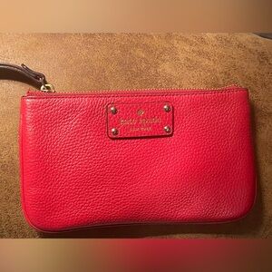 Kate Spade Cherry Red Leather wristlet. Never used!